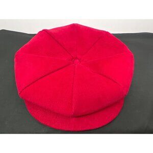 Vintage Red Corduroy Newsboy Cap Hat